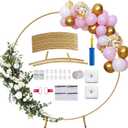 6.6Ft Round Balloon Arch Stand Kit Wedding Arches For Ceremony Circle Backdrop Stand For Parties Wedding Birthday Decoration With Two Water Bags (6.6FT Gold)