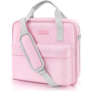 Zipper Binder 3 Ring with Shoulder Strap and Handle, Pink 2 Inch 3 Ring Binder with Zipper, Extra Pockets Holds 500 Sheets, Waterproof Trapper Keeper for Middle School & Work Organizer