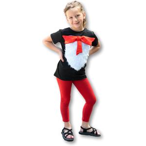 ComfyCamper 3D Furry Shirt with Bow - Costume Cosplay Christmas Mens Womens Unisex Adult Tshirt (6-8 Years, Red)
