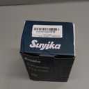 suyika Tomotime Ceramic Tea Cup with Infuser and Lid Tea Mugs Wooden Handle 400ml/13.5oz Black (02-Black & White)