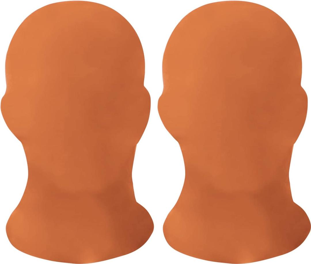 HOMELEX 2 Pieces Full Face Mask, BW 2nd Skin Masks,Halloween Spandex Hood for Unisex Cloth (Orange)