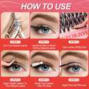 DIY Lash Extension Kit with 320pcs 3D Lash Clusters 80D+100D - Fluffy Eyelash Clusters 10-18mm, Full Thick Individual Lashes, Lash Bond and Seal, Lash Remover, Lash Tweezers for Self-Use Extensions (Style 80D-100 KIT fluffier all prestige)