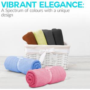 QUBA LINEN 100% Cotton Hand Towel Set – Soft, Absorbent Towels for Bathroom, Kitchen & Gym Use – Durable, Reusable & Machine Washable Towels - Multi-Color, 24 x 48 Inches, Pack of 6