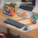MEETION Foldable Keyboard and Mouse, Folding Portable Wireless Keyboard Mouse, Full Size Rechargeable 2.4G+Dual Bluetooth Keyboards Combo for Business Travel, for Windows/Mac/iOS/Andriod, iPad/Laptop
