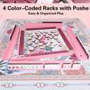 American Mahjong Game Set, Portable Carrying Bag,Acrylic 160 Tiles,Western Mahjong Tiles Set,Complete Ma Jong Set (Purple)