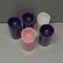 Cindeer 2 x 4 Inch Flameless Advent Candles Set of 5 LED Advent Pillar Wreath Candles Battery Operated Purple Pink Flameless Votive for Seasonal Celebration Rituals Festival Church Decoration