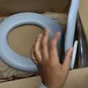 Elongated Wood Toilet Seat, White - 19 Inch - Fits All Elongated Size Fixtures - Easy to Install Fantasia by Achim Home Decor