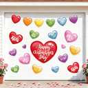 Whaline 21Pcs Valentine's Day Garage Door Magnets Rainbow Colored Heart Magnetic Refrigerator Stickers for Wedding Anniversary Party Home Room Car Decoration