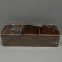 Seagrass Shelf Basket with Dividers, Rectangular Woven Storage Baskets for Organizing, Decorative Wicker Narrow Basket Tray with 3 Sections for Shelves, Toilet Tank, Bathroom Counter (17.2L x 5.9W x 4.3H, Coffee)