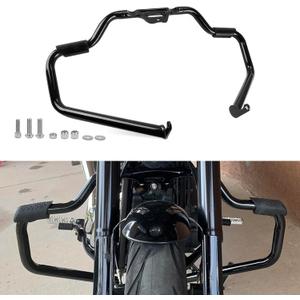 PSLER Softail Crash Bar Engine Guard - Mustache Highway Bar for 2018-2025 Deluxe Fxlrst Street Bob Heritage Classic Sport Glide Slim Breakout Low Rider Except FXDRS OE 49000141(Black)