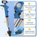Granarbol High Pressure Toilet Plunger, Air Drain Blaster with Real-Time Gauge,Heavy Duty Toilet Auger & Drain Snake-Clog Remover for Toilets, Sinks, Floor Drains (Blue)
