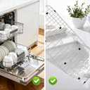 Kitchen Sink Grid and Sink Protectors, 26-1/16" x 14-1/16" Stainless Steel Material Sink Grate for Bottom of Kitchen Sink Rack Accessories with Rear Drain for Single Bowl Sinks, Scratch Prevention
