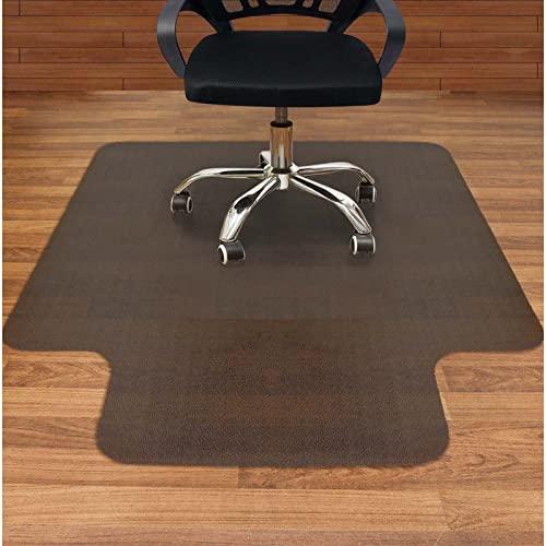 AiBOB Office Chair Mat for Hardwood Floor, 45 X 53 inches, Hard Floor Chair Mats Under Computer Desk, Easy Glide for Rolling Chairs, No Curling