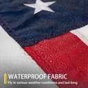 American Flag 2x3 FT Outdoor, Heavy Duty High Wind US Flag, Embroidered Stars, Sewn Stripes, Brass Grommets, Indestructible Tough USA Flags Suitable for Outside