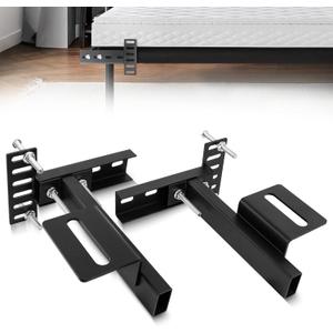 Headboard Bracket Adjustable Bed Base Bed Extra Thick Steel Universal Kit Heavy Duty No Noise No Wobble Easy Install Black Compatible Full Twin (Black)