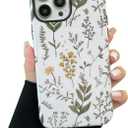 2 x Compatible for iPhone 16 Plus Case, Cute Green Plants Floral Pattern Case for Women,with Shockproof TPU and Hard PC 2-Layer Protective Cover Designed for iPhone 16 Plus 6.7"-Green Yellow