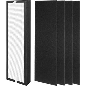 Replacement Filter Compatible with Honey-Well Air Genius 3,4,5,6 Series Air Purifiers, Models HFD300 HFD310 HFD320 HFD360 HFD314 HFD323CV1 HFD323-TGT HFD324, with 4 Packs Activated carbon Filters