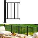 Aluminum Deck Railing Kit, Modular 36 in H. x 3Ft W Stair Railing Kit for Outdoor Steps,Heavy Duty Balustrade System for Deck, Porch, Patio & Balcony(1 Post, 1 Panel)