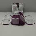 Buruis Hanging Toiletry Bag for Women and Men, Large Water-Resistant Makeup Organizer with Sturdy Hook, Lightweight Nylon Dopp Kit for Full-Sized Toiletries & Cosmetics, Purple