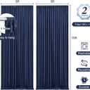 10 x 10ft Navy Blue Backdrop Curtains with Lights String for Wedding Polyester Photo Backdrop Drapes Wrinkle Free White Curtains Backdrop for Birthday Parties Reception Baby Shower Ceremony, 2 Panels