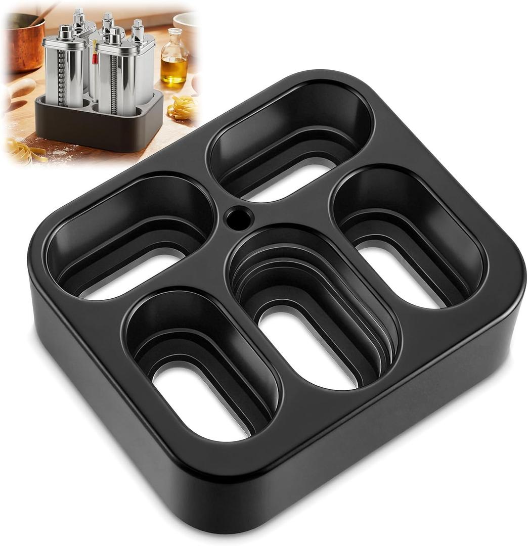 Enhon 5 Slot Pasta Attachment Holder/Stand, Compatible with KitchenAid KSMPDX 5-Piece Pasta Deluxe Set, Stand Mixer Attachment Organizer with Cleaning Brush Slot