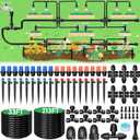 246FT Drip Irrigation System, Automatic Drip Irrigation Kit with 1/2" Main Tube & 1/4" Branch Tubing, Adjustable Drip Emitters, Garden Watering System for Flower Bed, Raised Beds, Lawn, Greenhouses