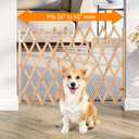 Hoomall Retractable Dog Gate Expandable Dog Fence Wooden Screen Door Accordion Gates Portable for Doorways Pet Gate Pet Safety Patio Garden Lawn