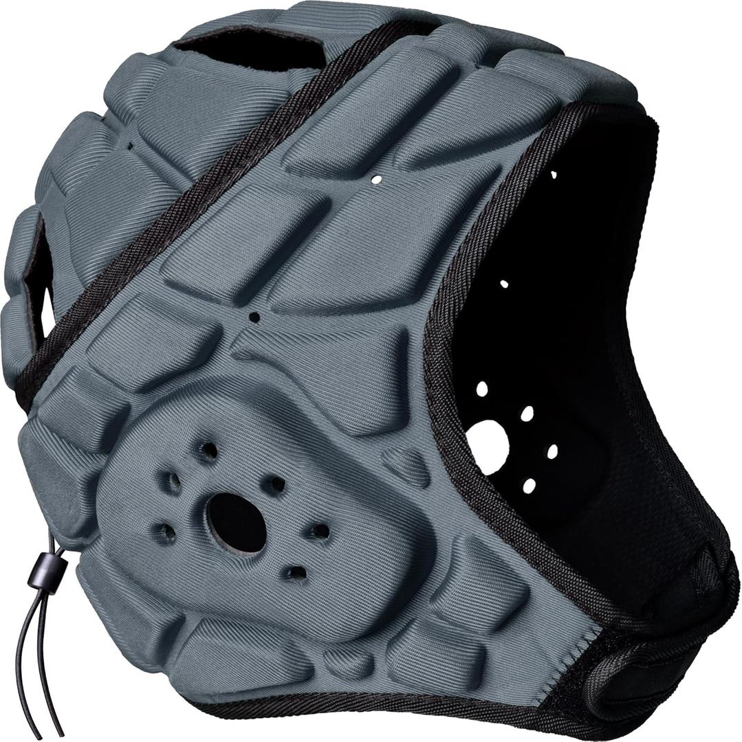 COOLOMG Soft Shell Flag Football Helmet 7v7 Rugby Helmet Scrum Cap Soccer Padded Headgear Adjustable Head Protector,L