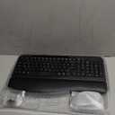 Wireless Keyboard and Mouse Combo, Wave Keys Full-Sized Ergonomic Keyboard with Cushioned Plam Rest, Phone Holder, Comfortable Natural Typing, 2.4G Cordless Set for Computer, Laptop, PC, Mac, Windows (Black)