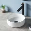 Round Vessel Sink-KINGO HOME 12"x12" Small White Ceramic Bathroom Vessel Sink Bowl Above Counter,Bathroom Vanity Sink Art Basin Countertop