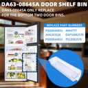 2 Pack RT18M6215SR Door Shelf For Samsung Refrigerator Door Shelf DA63-08645A RT18M6213SR RT18M6215SG Suitable With Samsung Fridge Door Shelves For Samsung RT18M6213SG Door Shelf