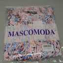 MASCOMODA Womens Tops Summer Boho Floral Short Sleeve Button Down Shirts Crewneck Loose Vacation Dressy Casual Work Blouses(Floral Pink Multicolored,Medium)