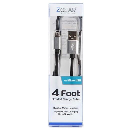 Zgear 4 Foot Sync & Charge Cable For Micro Usb