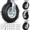 8 Inch Pneumatic Caster Wheels, Heavy Duty Casters Set Of 4 (2 Swivel/2 Rigid) With A Carrying Capacity Of Up To 900 Lbs, Suitable For Outdoor Caster Wheels Of Hand Carts, Shelves & Workbenches