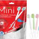 28 Packs Mini Brushes-Disposable Toothbrushes with Toothpaste + Floss + Pick + Tongue Scraper Travel Size Individually Wrapped Business Trip Work or Travel (Mix Flover)