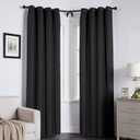 100% Blackout Curtains for Bedroom, Double Layer Black Curtains, Black Out Curtain 84 inch Long with Sheer Overlay for Living Room, Room Darkening Window Drapes with Grommet, 52" W x 84" L