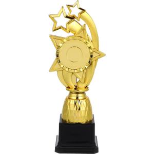 Golden Plastic Kids Trophy - 9.84 Inch Multi-Function Trophy Award for Kindergarten Graduation, Classroom Decorations, Competitions, and Celebrations