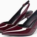 Rilista Women's Slingback Kitten Heels Closed Pointed Toe Backless Wedding Party Dress Pumps Shoes