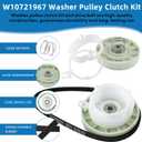 W10913953 49tyz-e120a1 Washer Shift Actuator and W10721967 W10006384 Washer Pulley Clutch Kit and Drive Belt Compatible with Whirl-Pool Ken-More May-tag Washing Machines by Fetechmate