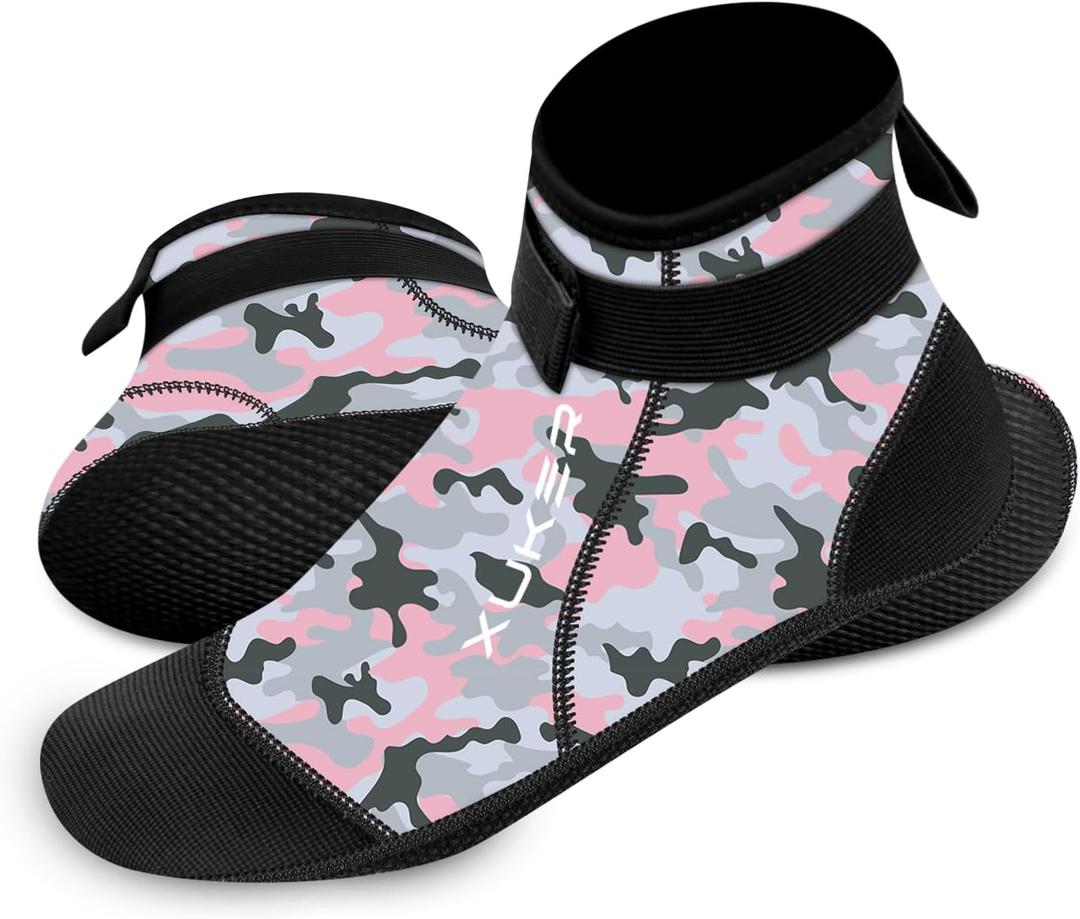 XUKER Water Socks Neoprene Socks, 3mm Glue Blind Stitch Sand Beach Volleyball Wetsuit Socks Water Booties for Diving (XL)