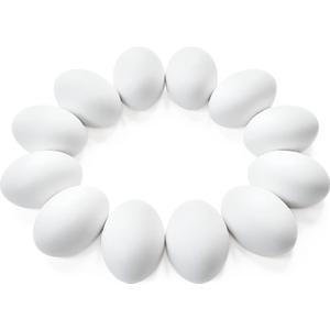 JOYIN 24 Pcs 2.36" Easter White Wooden Eggs, Unpainted White Wooden Fake for Kids DIY Paint Your Own Egg Decor, Easter Craft, Hunt, Basket Stuffers