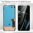 OLED for Google Pixel 8 Pro Screen Replacement for Google Pixel 8 Pro LCD Display Screen GC3VE G1MNW Touch Digitizer Assembly Repair Parts with Bracket,No Fingerprint Cable