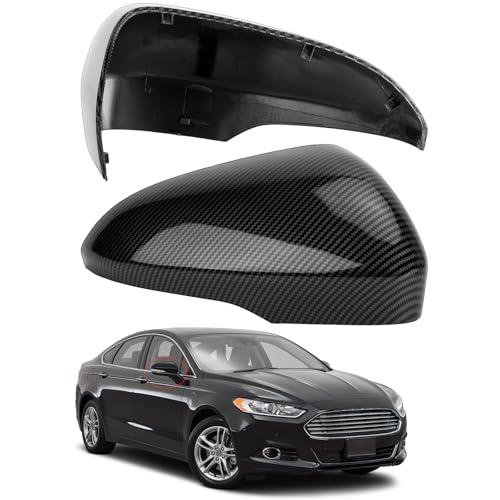 LOIYLLEN Passenger Side Mirror Cover Replacement for Ford Fusion 2013 2014 2015 2016 2017 2018 2019 2020 2021 2022 - Right Side Mirror Covers, Rear View Mirrors Cap Accessories Carbon Fibre, With Lamp