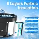 133 Gal XL Oval Ice Bath Tub for Adults, Portable Foldable Cold Plunge Tub with Cover & Ice Massage Balls, 6-Layer Insulated, Indoor Outdoor Recovery