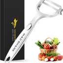 MAD SHARK Ultra Sharp vegetable peelers for kitchen  10 Years No-Rust Stainless Steel Serrated Potato Peeler Easy to Use Y Peeler with Durable Non-Slip Ergonomic Grips for Carrots, Fruits, Veggie (Sliver)