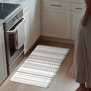 Boho Kitchen Mats for Floor, Anti Fatigue Mats for Kitchen Floor, Non-Slip Kitchen Floor Mats, Stain Resistant Mats for Home, Office, Sink, Laundry- 28" L x 17.3" W x 0.5" Th Boho Amber