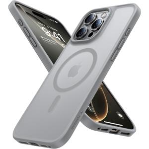 TORRAS Magnetic Shockproof for iPhone 16 Pro Max Case, [4X Military-Grade Protection] [Compatible with MagSafe] Translucent Case for iPhone 16 Pro Max Anti-Scratch Guardian 6.9" (Grey)