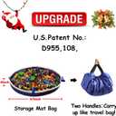 Toy Storage Mat Bag by Drawstring for Lego - Play Mat Bag Toy Storage Container for Kids with Cap can as Gift Blue 47inch