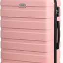 AnyZip Luggage PC ABS Hardside Lightweight Suitcase with 4 Universal Wheels TSA Lock Checked-Medium 24 Inch Pink
