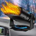 New 2025Portable Car Heater Fast Demisting Defroster, 12V 150W Automobile Heater Can Heat Rapidly in 60 Seconds with Heating & Cooling & Air Purify, Car Fan Windshield Defroster (LT-N201)